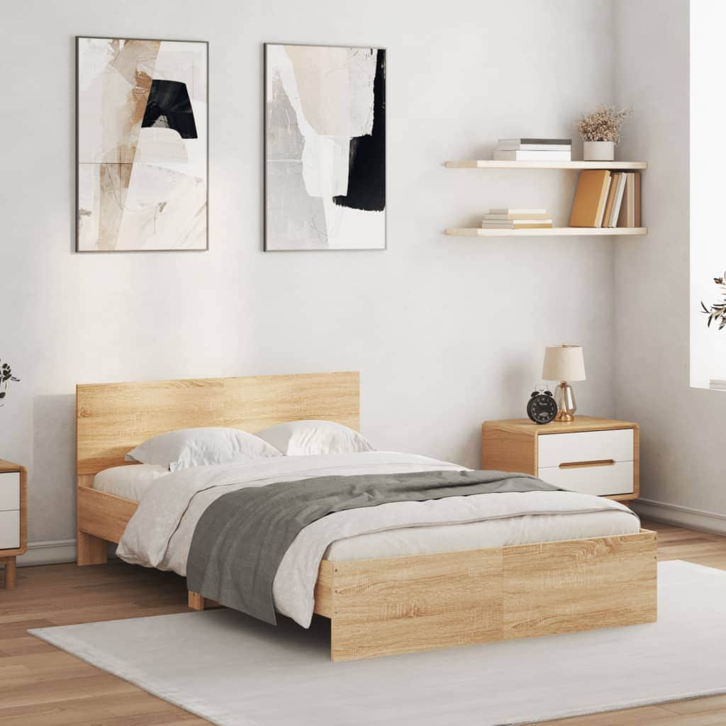 Bed Frame with Headboard White