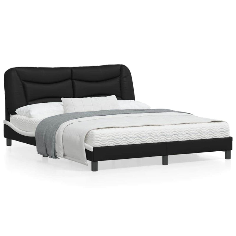 Black colour - Bed Frame with LED Light Black and White