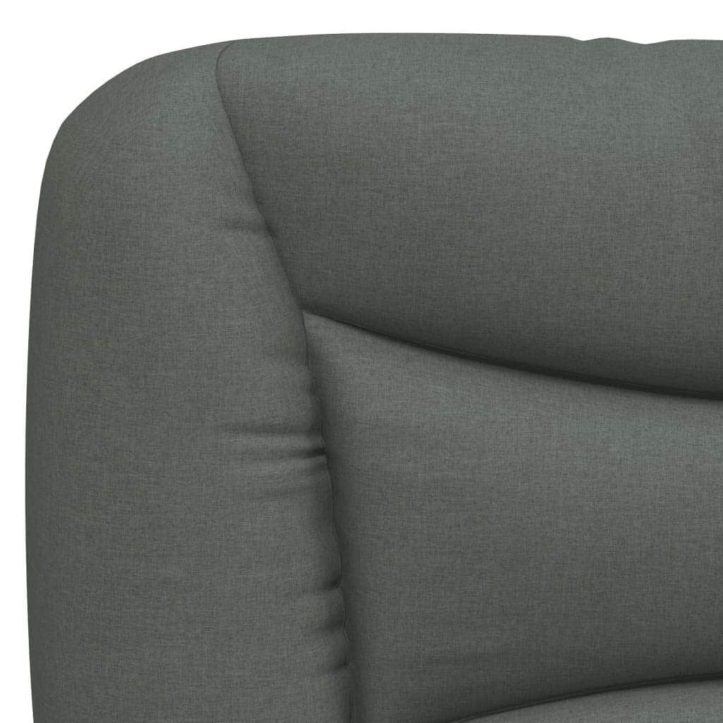Bed Frame with LED Light Dark Grey Fabric