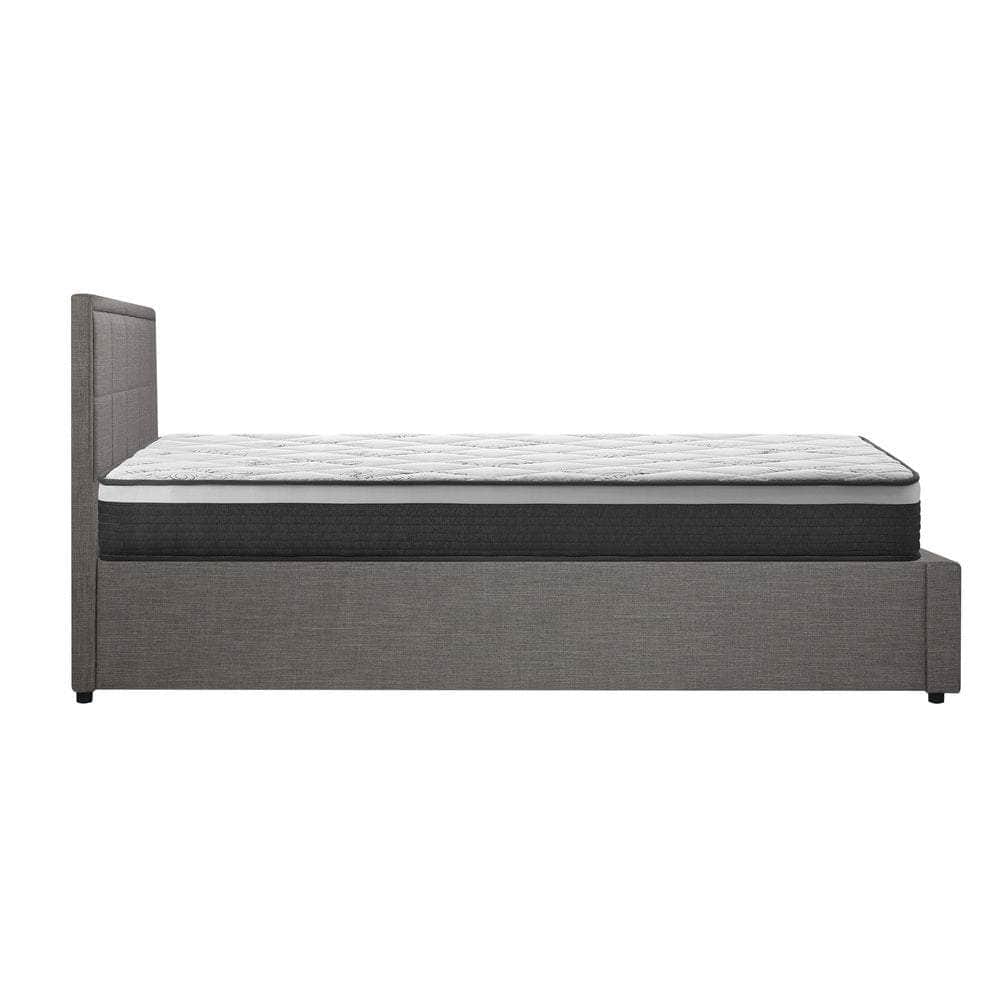 Bed Frame With Mattress Set Double Queen & King Size Gas Lift Grey BOSS