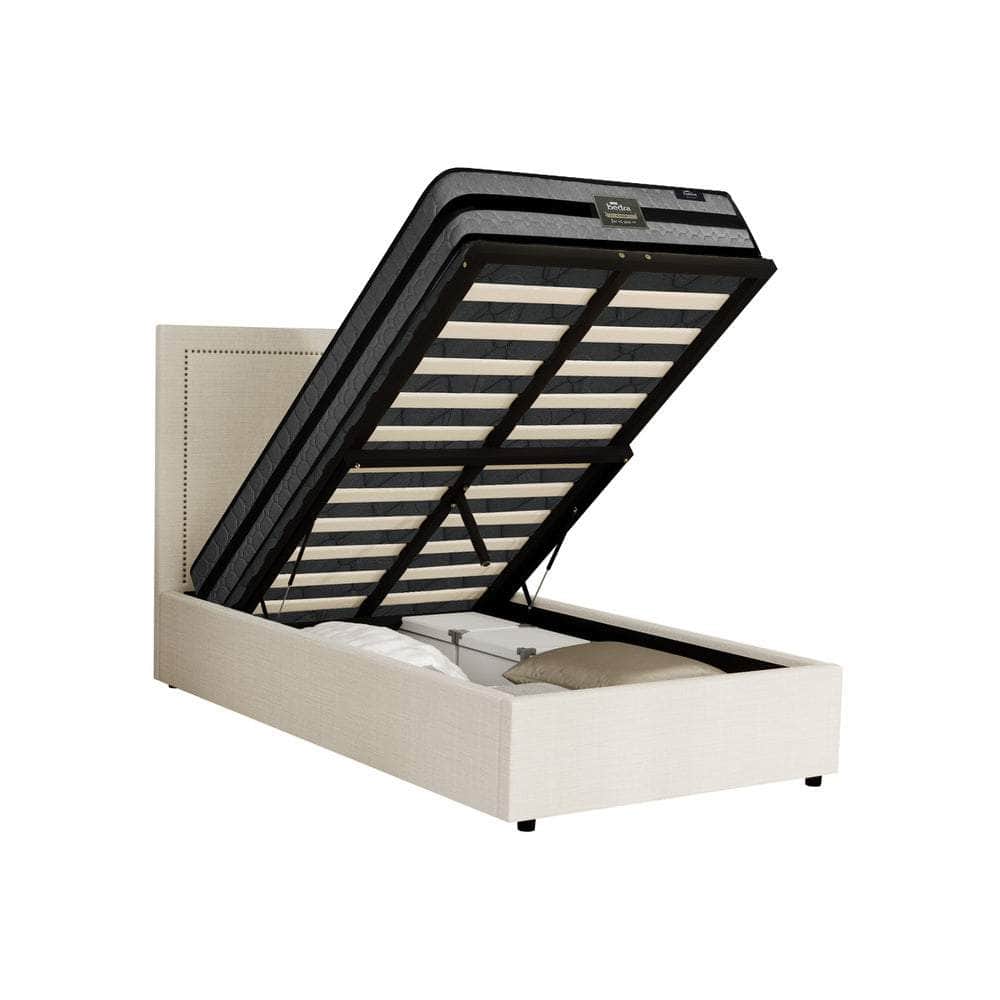 Bed Frame With Mattress Set King Single Gas Lift Storage ADI