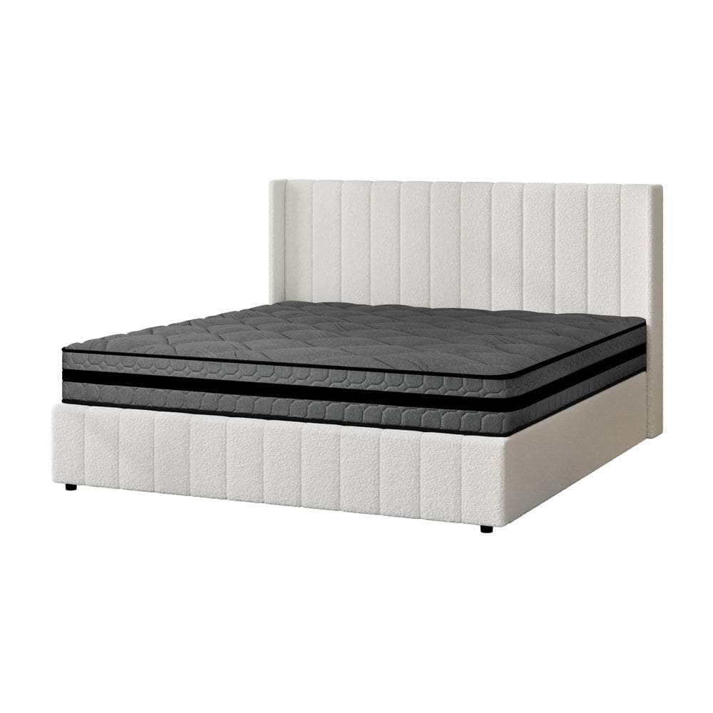 Bed Frame with Mattress Set King Single &King Size Gas Lift Boucle BILY