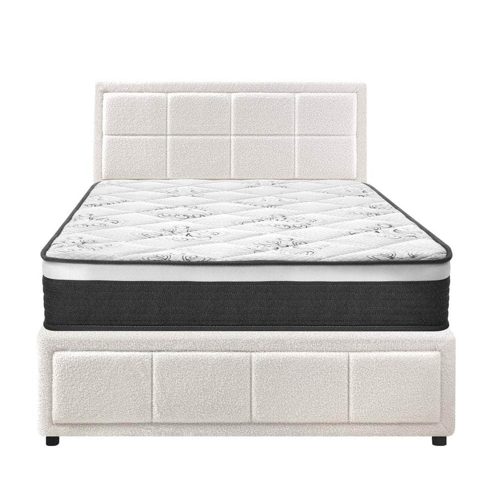 Bed Frame with Mattress Set King Single &King Size Gas Lift Boucle BILY