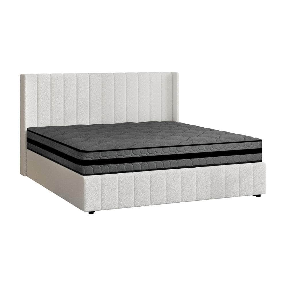 Bed Frame with Mattress Set King Single &King Size Gas Lift Boucle BILY