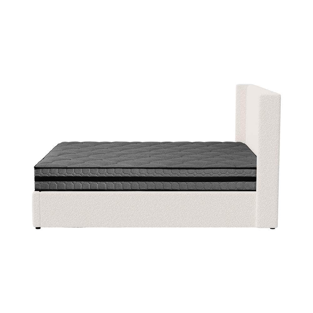 Bed Frame with Mattress Set King Single &King Size Gas Lift Boucle BILY