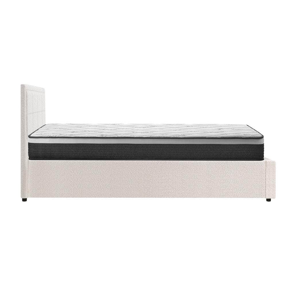 Bed Frame with Mattress Set King Single &King Size Gas Lift Boucle BILY