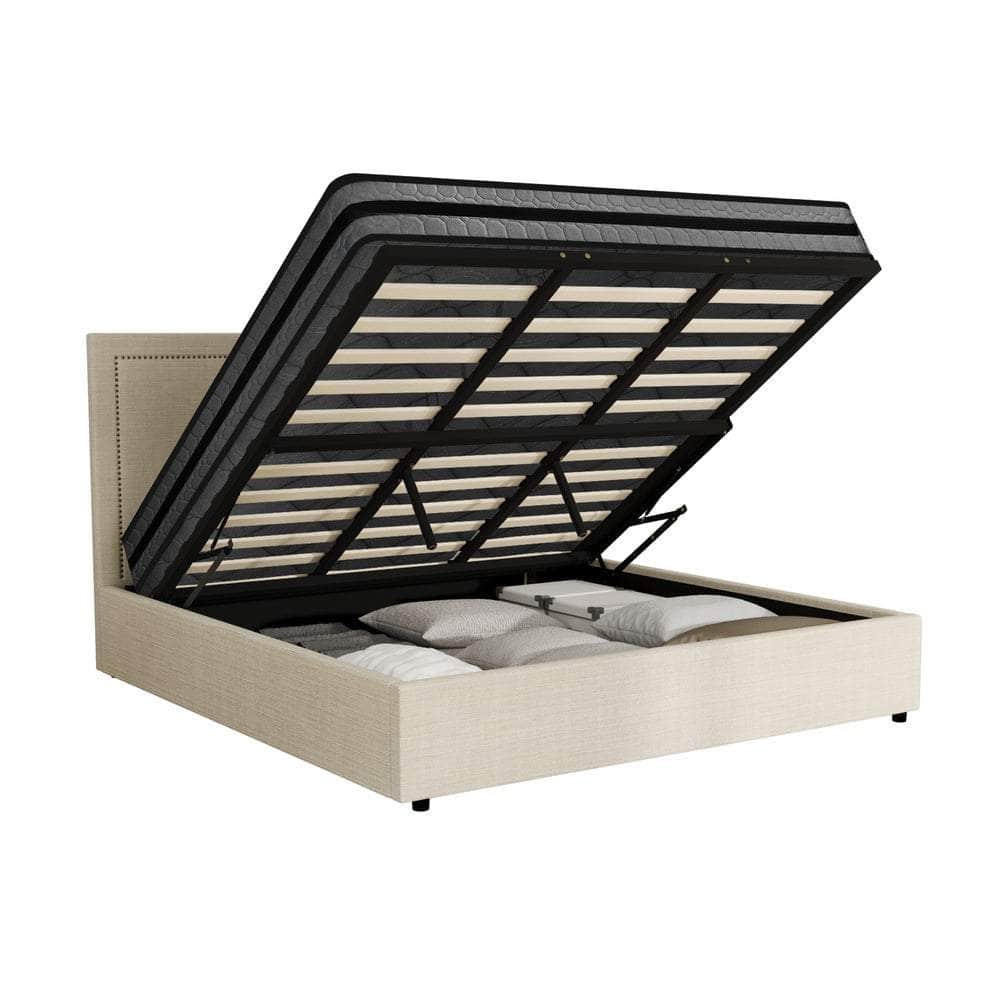 Bed Frame With Mattress Set King Size Gas Lift Storage ADI