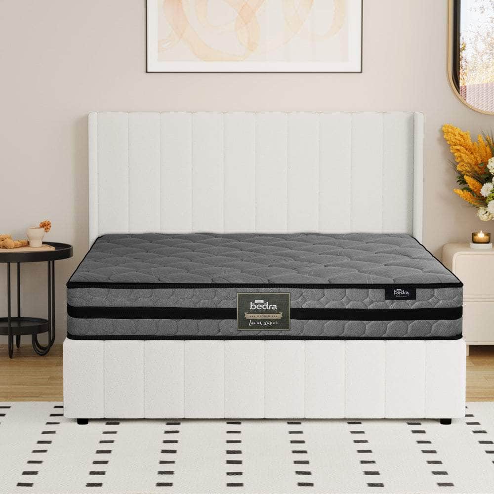 Bed Frame with Mattress Set Queen & Double Size Gas Lift Boucle BILY