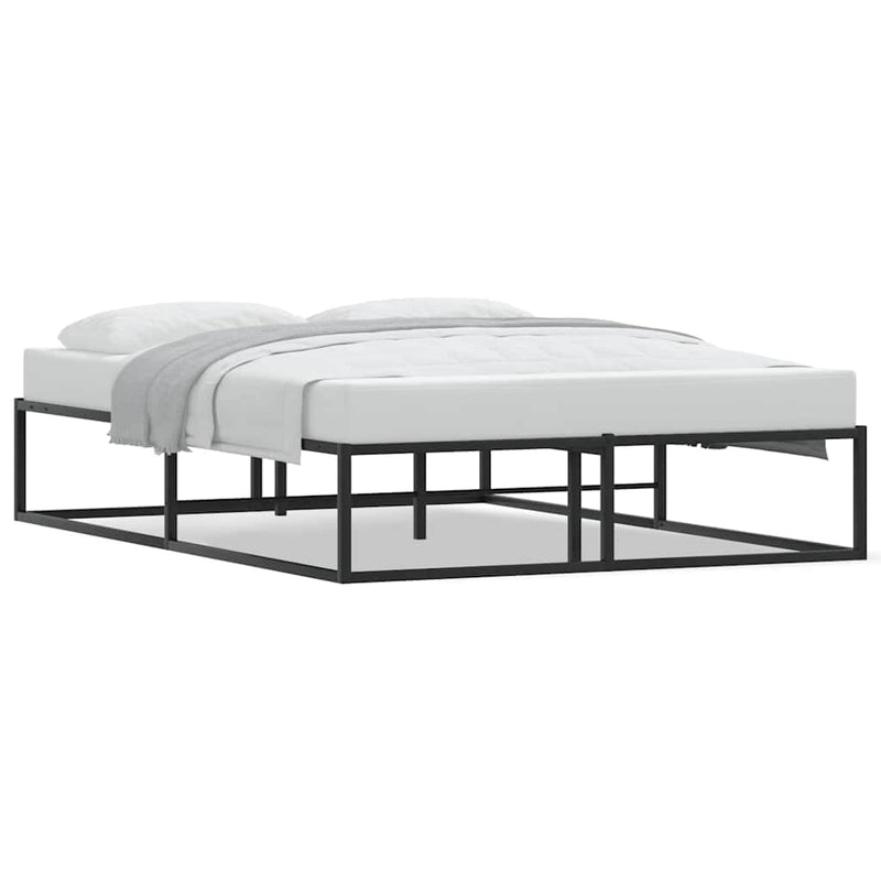 Double - Bed Frame without Mattress Black Double Metal