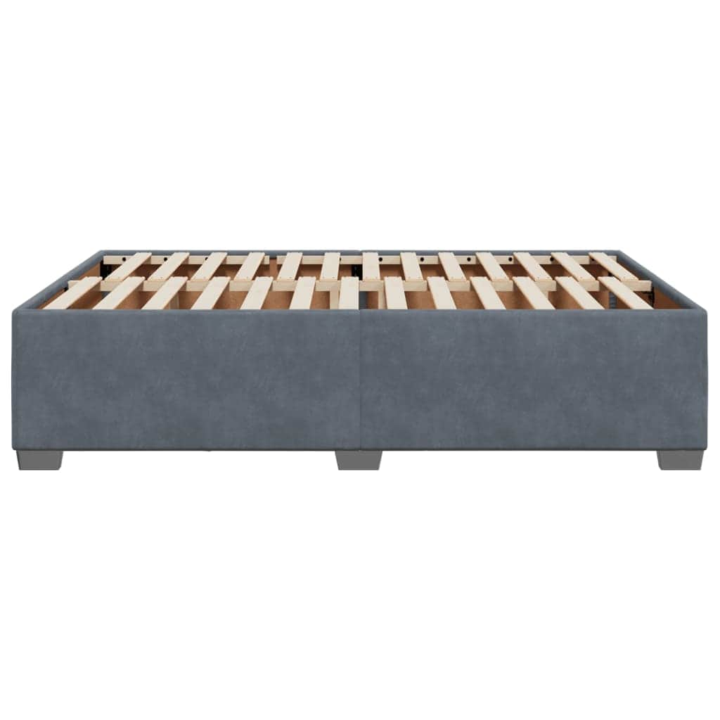 Bed Frame without Mattress Dark Grey Queen Velvet