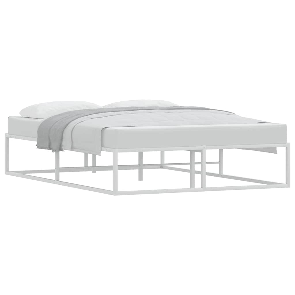 Bed Frame without Mattress White Double Metal | White colour