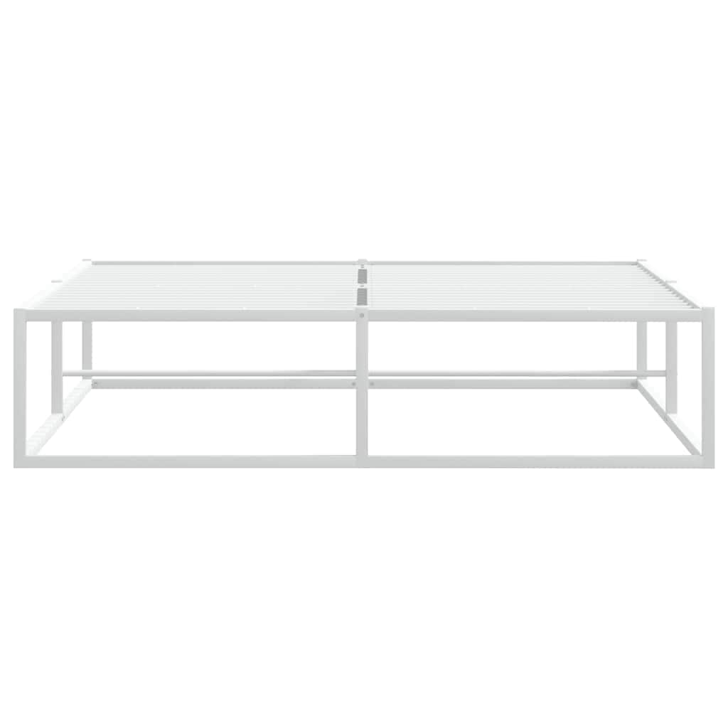 Bed Frame without Mattress White Double Metal