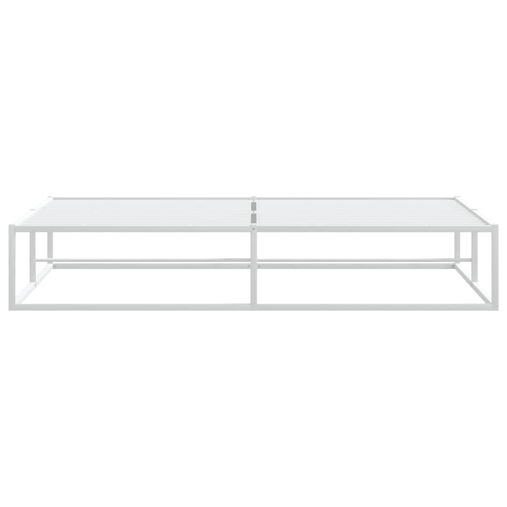 Bed Frame without Mattress White King Metal