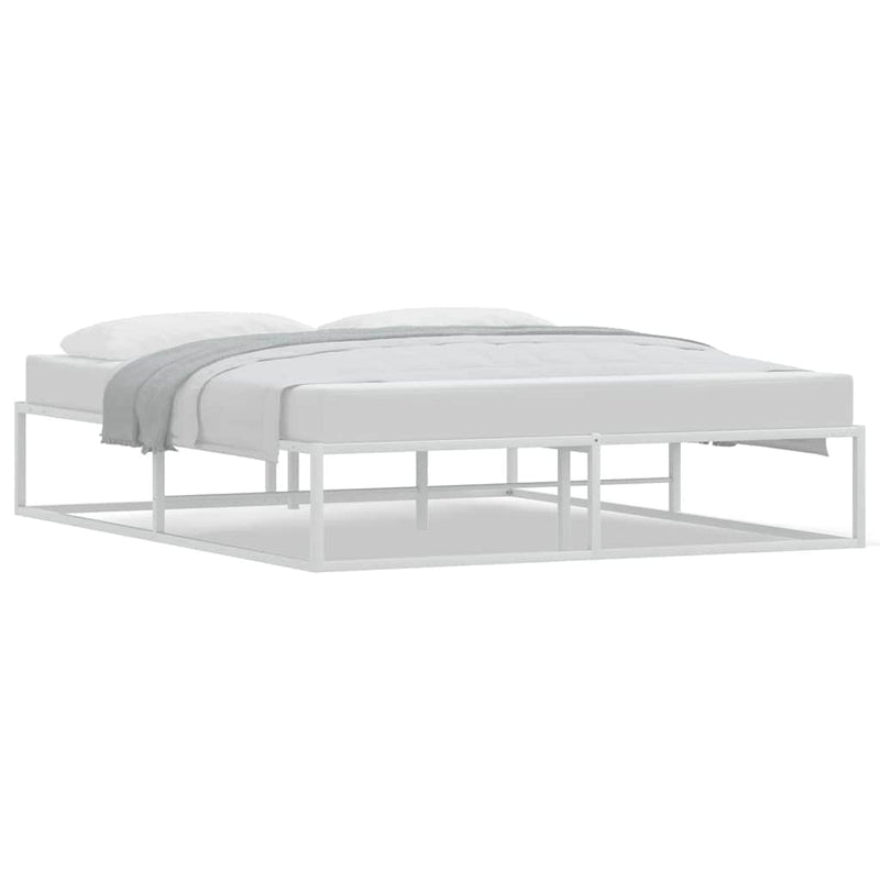 Queen - Bed Frame without Mattress White Queen Metal