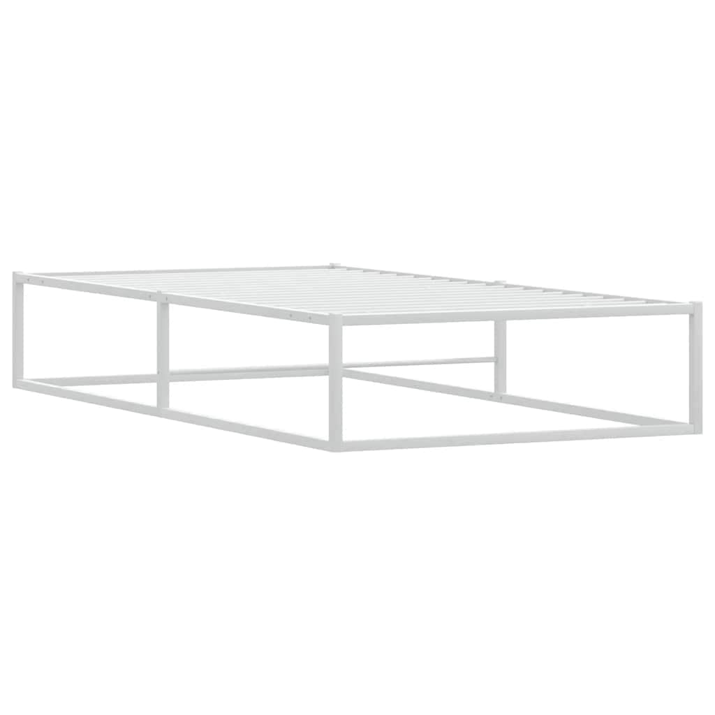 Bed Frame without Mattress White Single Metal