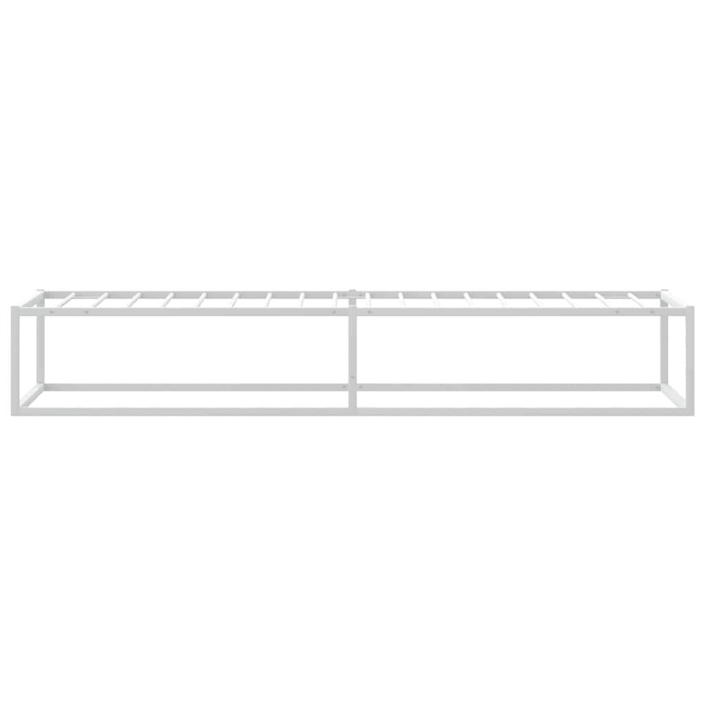 Bed Frame without Mattress White Single Metal