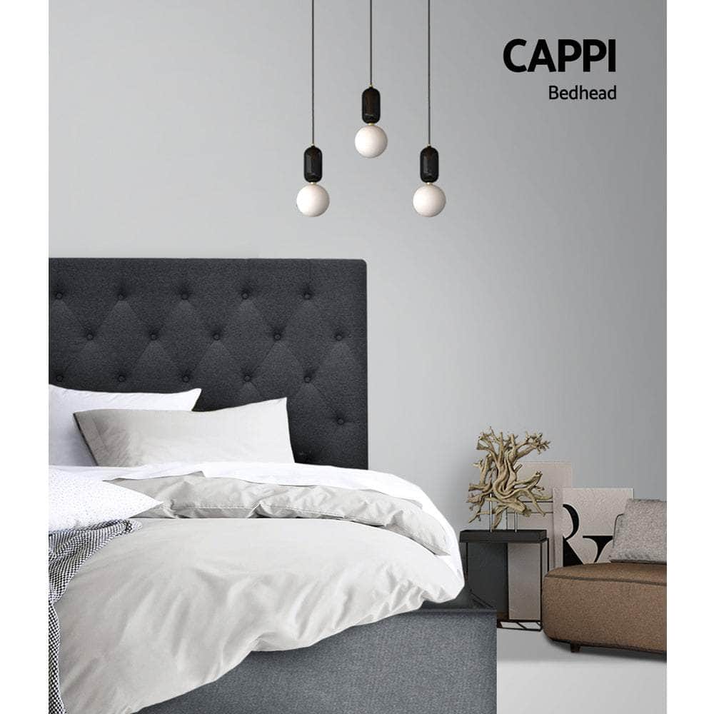 Bed Head Double Size Fabric - Cappi Charcoal