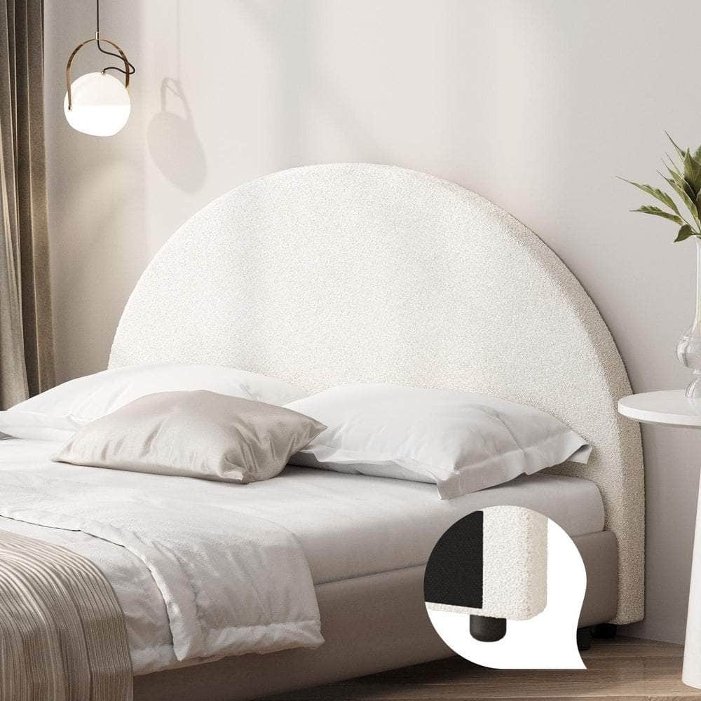 Bed Head Single Size Headboard Boucle White