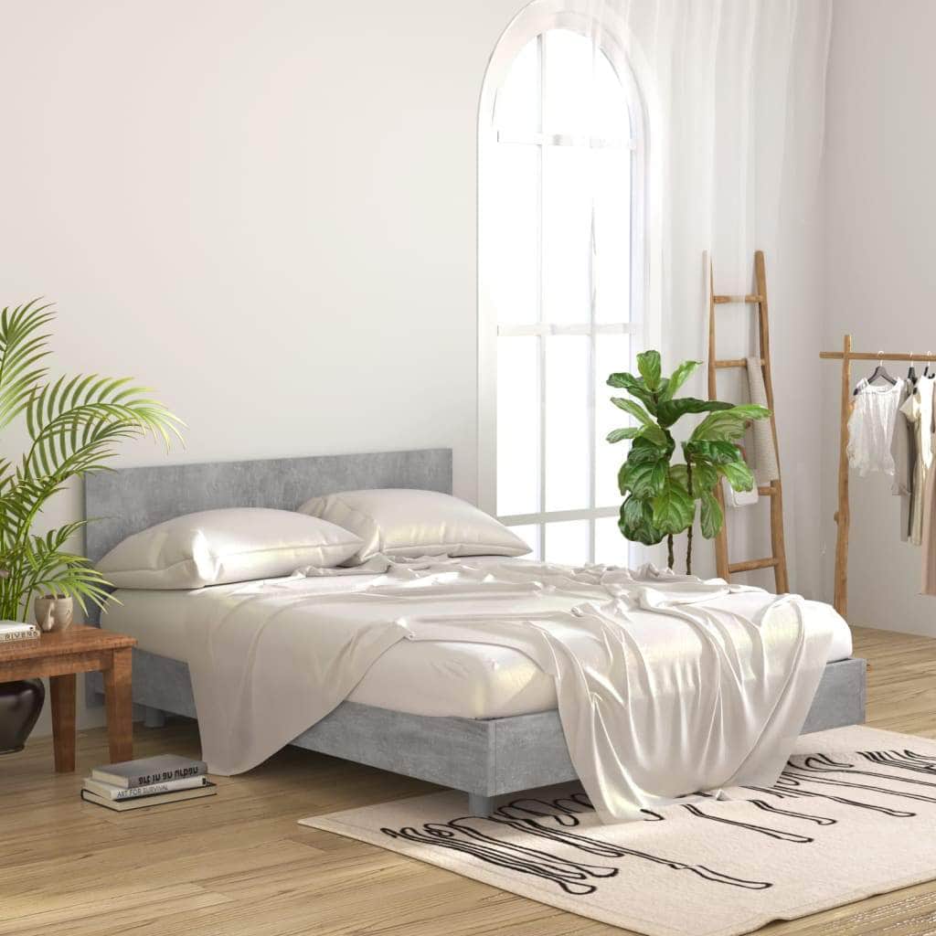 Engineered Wood Bed Headboard Concrete Grey | Wood finish