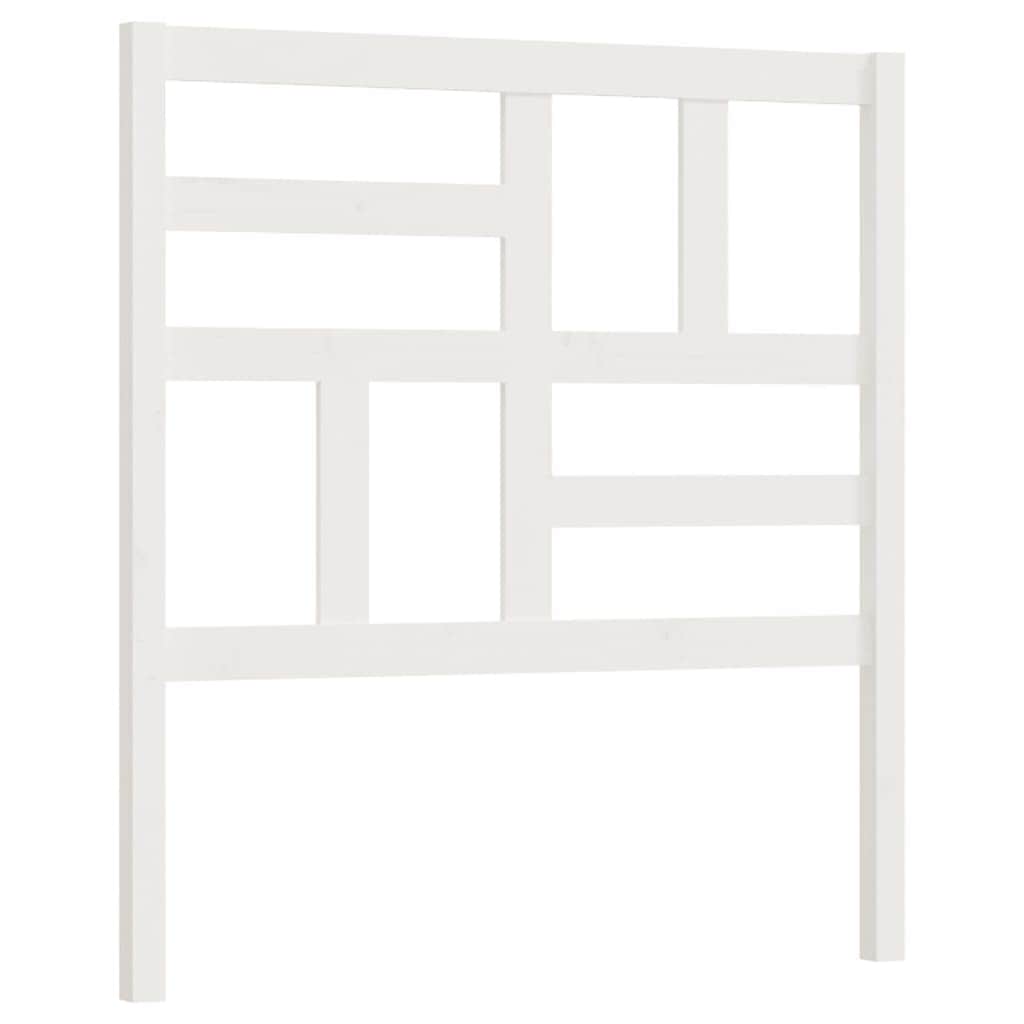 Bed Headboard White - Solid Wood Pine