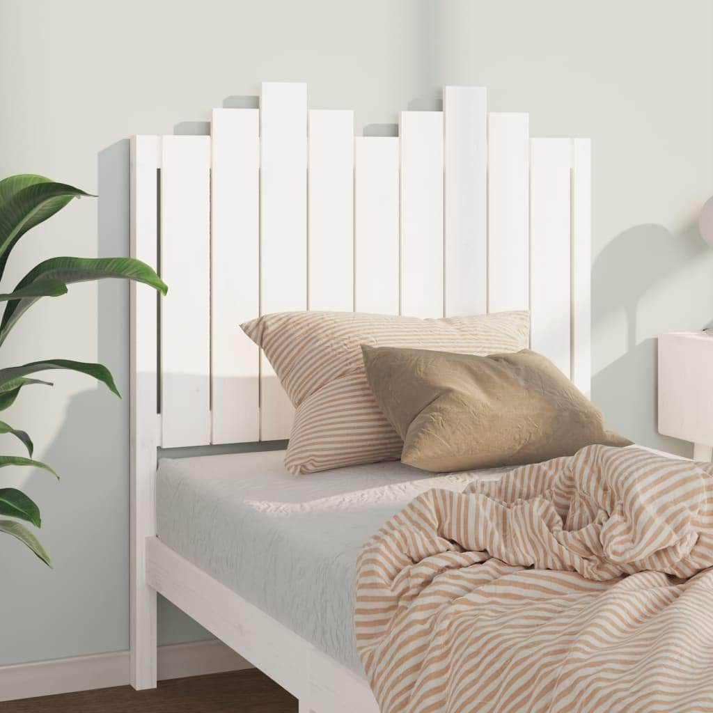 Bed Headboard White Wood Pine