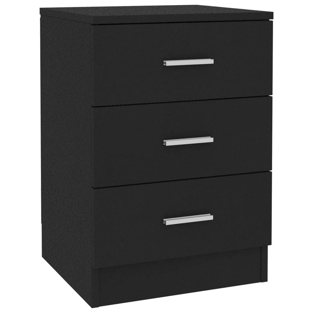 Bedside Cabinet  Black Chipboard