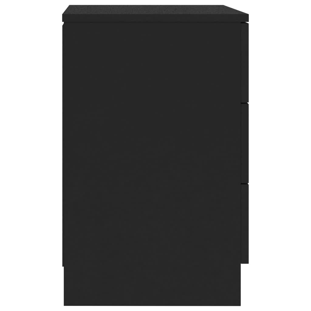 Bedside Cabinet  Black Chipboard
