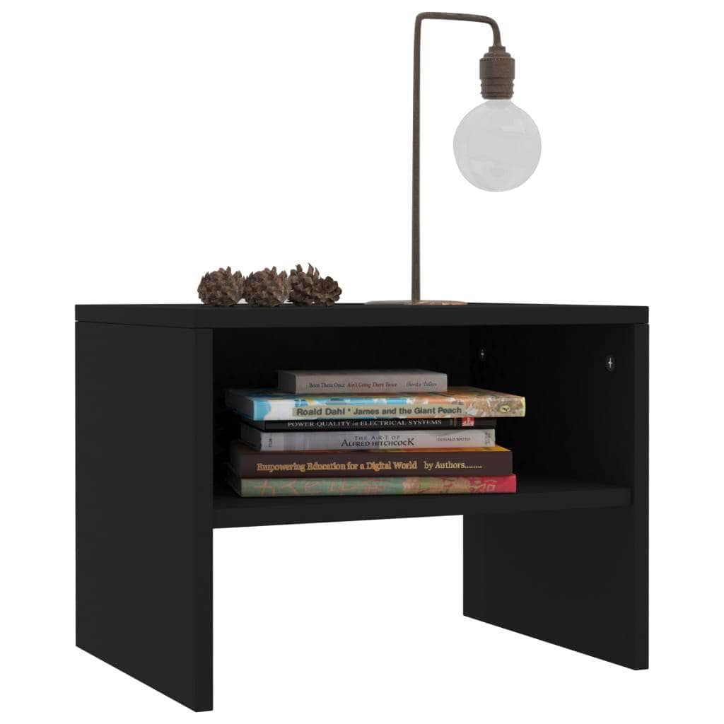 Bedside  Cabinet Black Chipboard