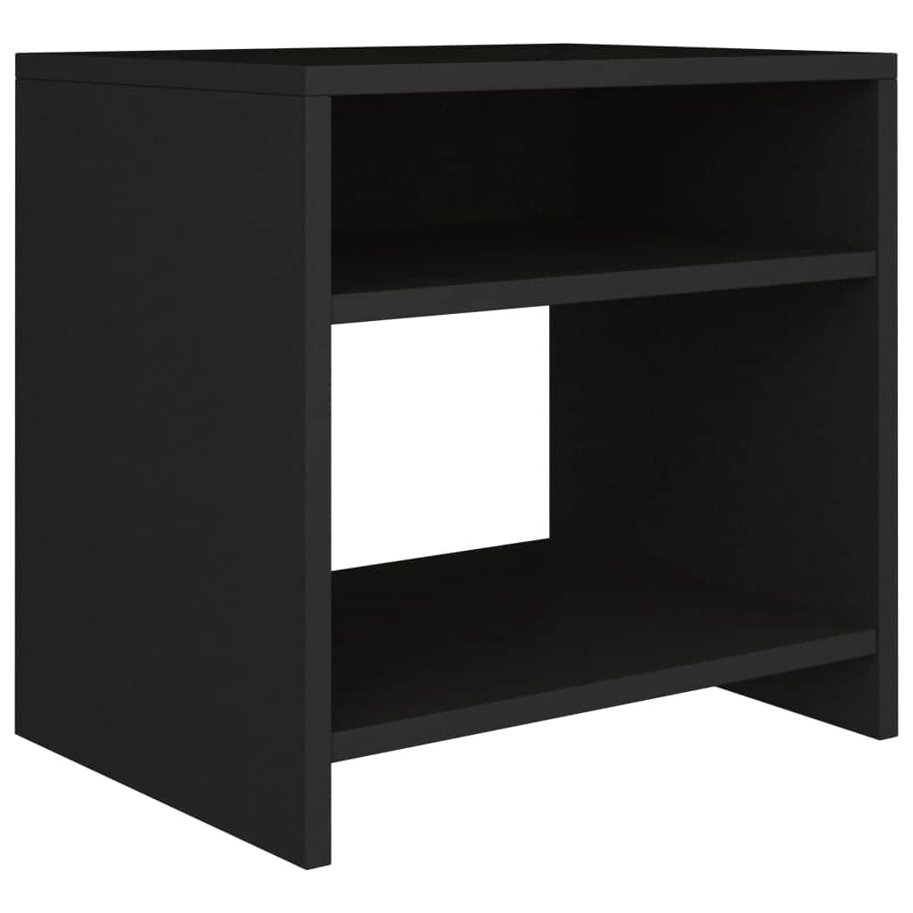 Bedside Cabinet Black Chipboard