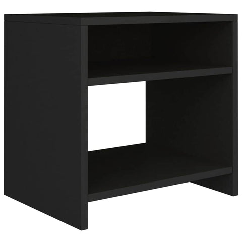 Bedside Cabinet Black Chipboard