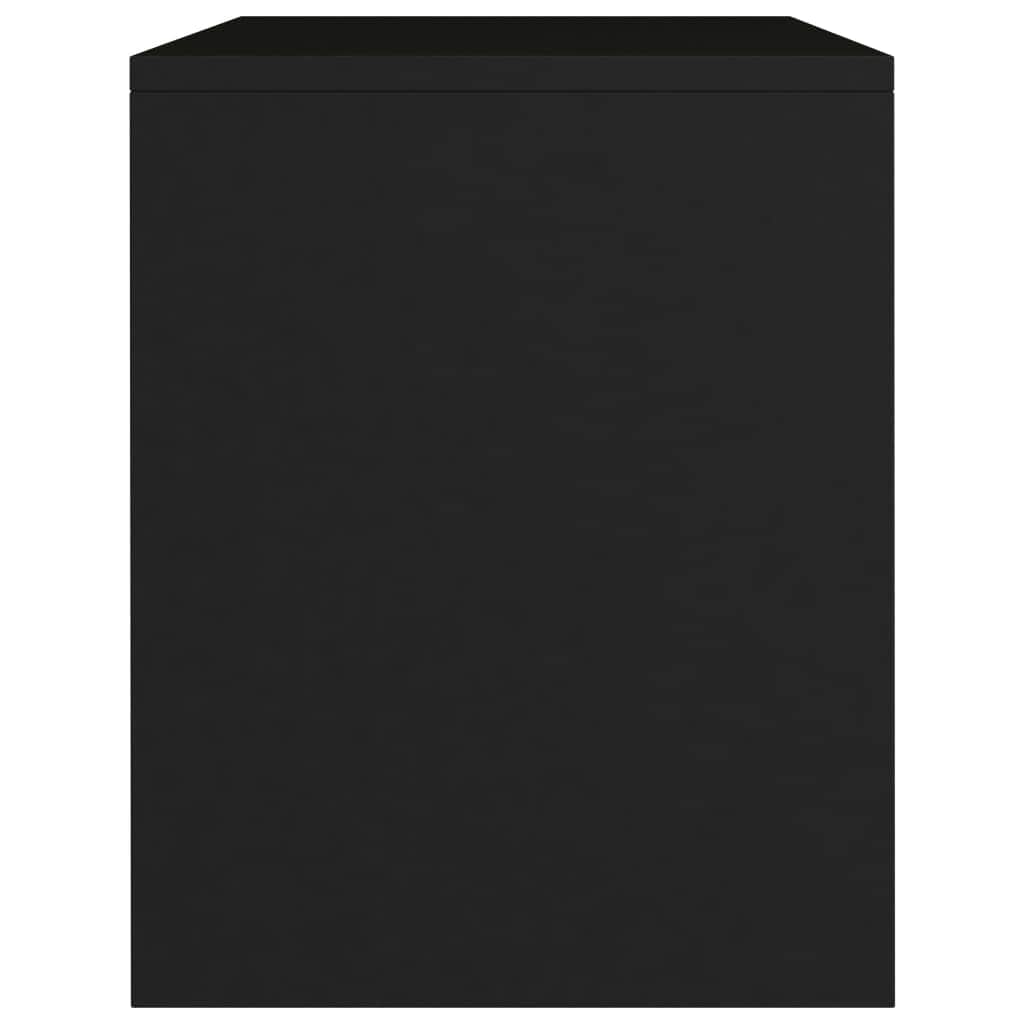 Bedside Cabinet Black Chipboard