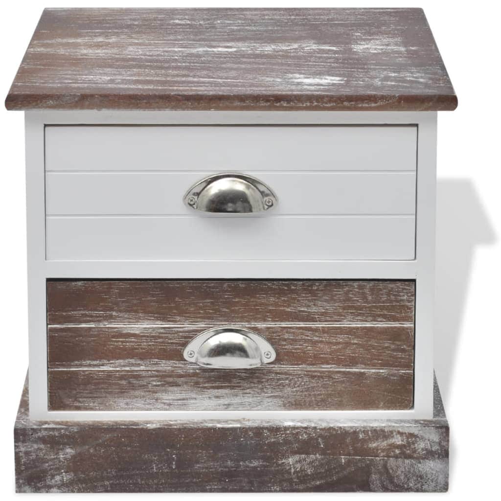 Bedside Cabinet Brown And White