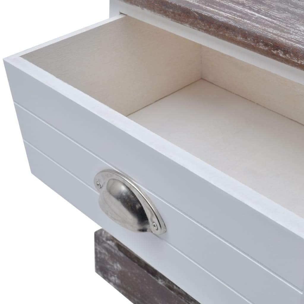 Bedside Cabinet Brown And White