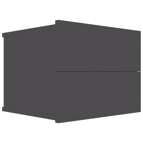 Bedside Cabinet Grey Chipboard
