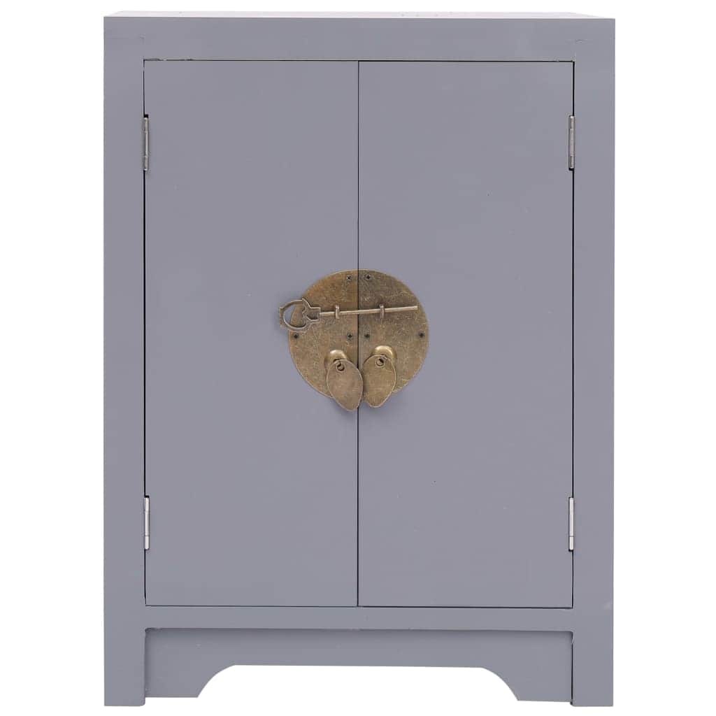 Bedside Cabinet Grey Paulownia Wood