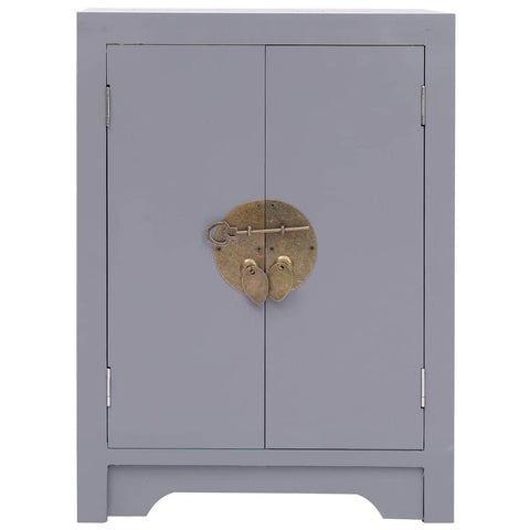 Bedside Cabinet Grey Paulownia Wood