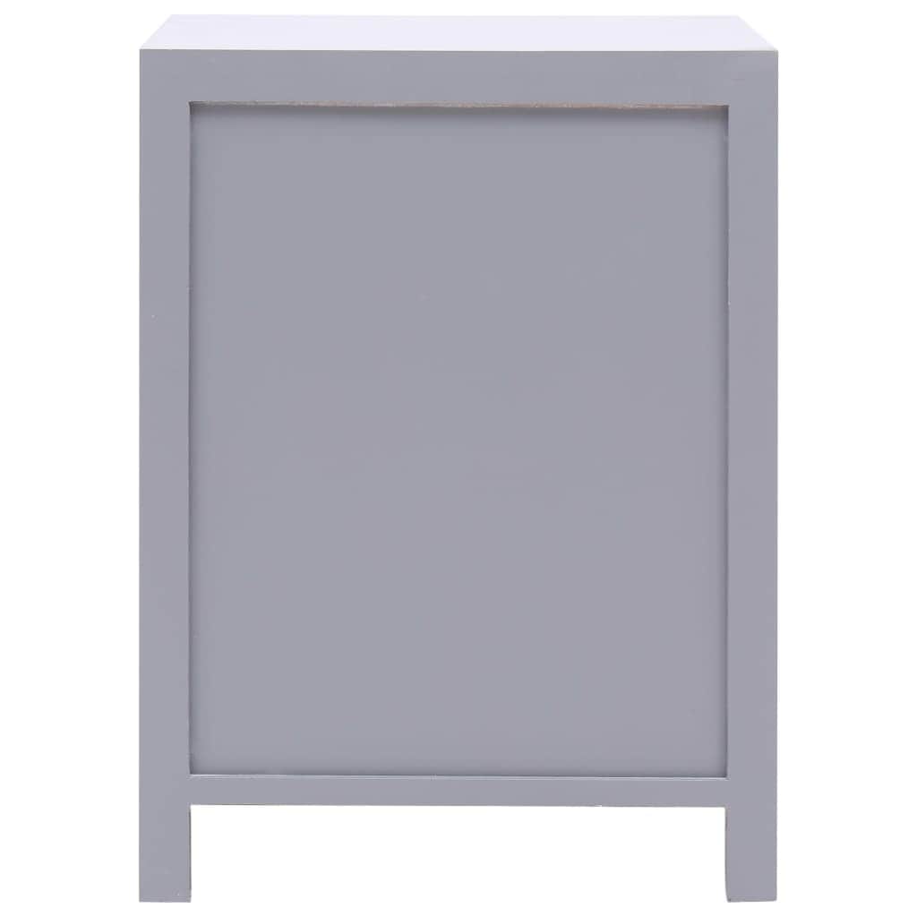 Bedside Cabinet Grey Paulownia Wood