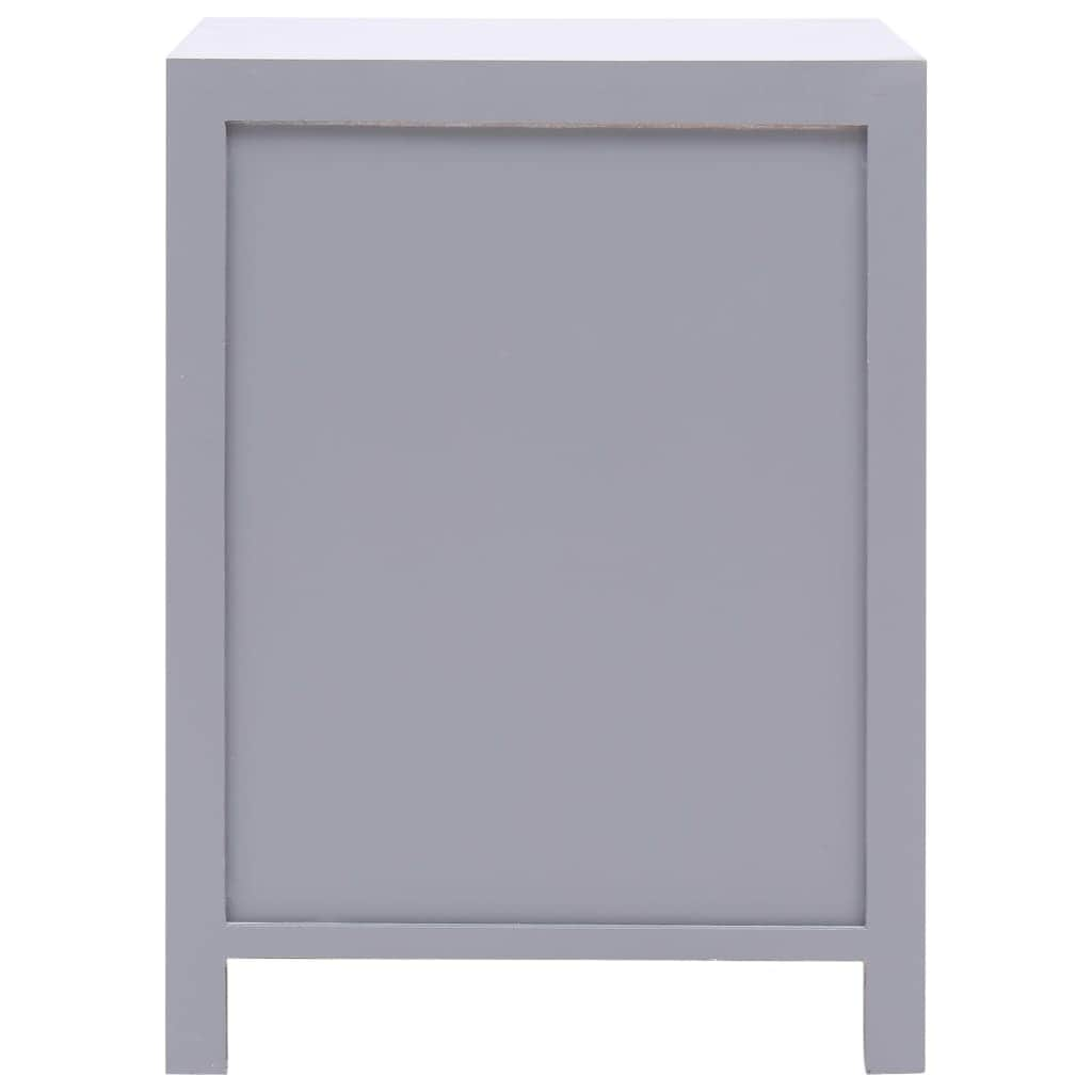 Bedside Cabinet Grey Paulownia Wood