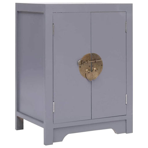 Bedside Cabinet Grey Paulownia Wood