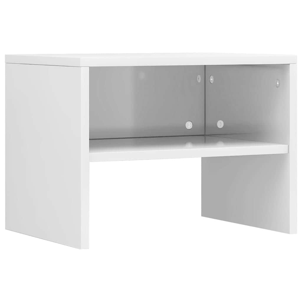 Bedside Cabinet  High Gloss White Chipboard