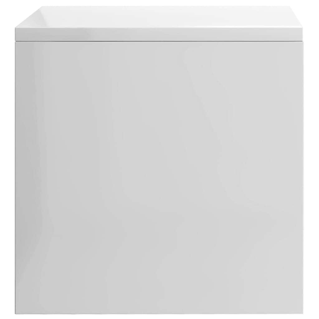 Bedside Cabinet  High Gloss White Chipboard