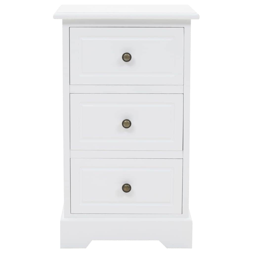 Bedside Cabinet MDF and Pinewood White