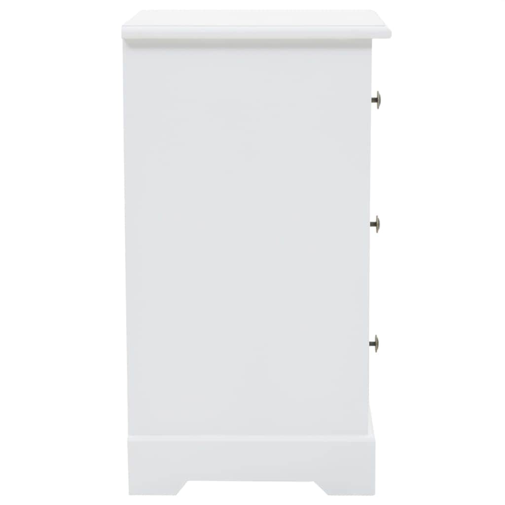 Bedside Cabinet MDF and Pinewood White