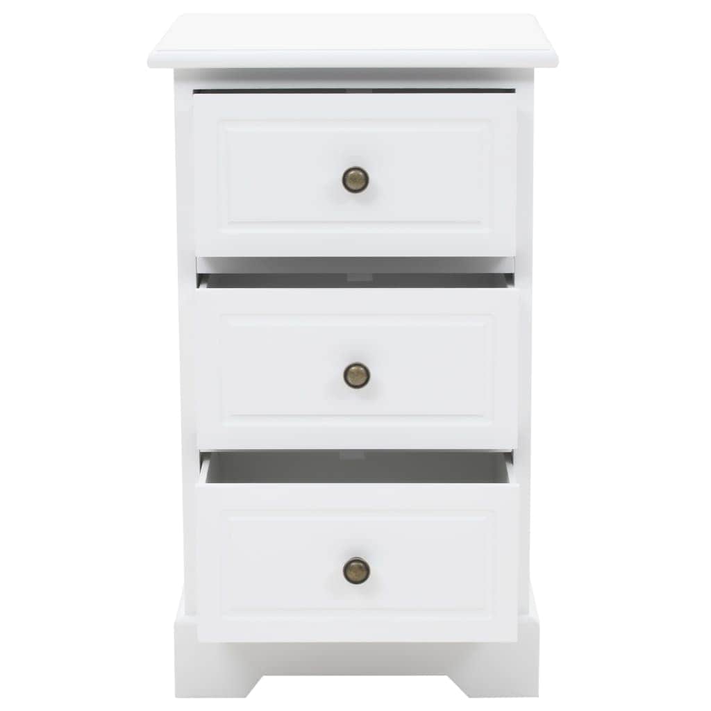 Bedside Cabinet MDF and Pinewood White