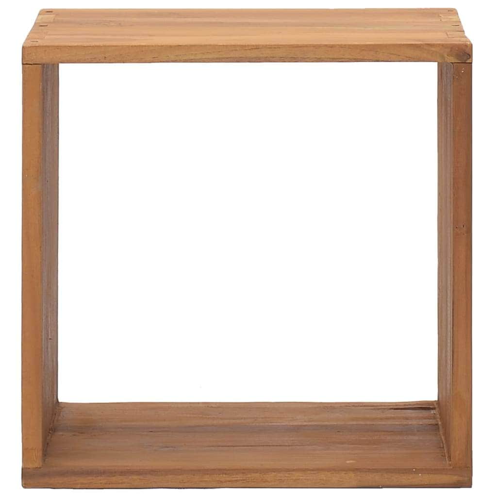 Bedside Cabinet Solid Teak Wood Cube Shape