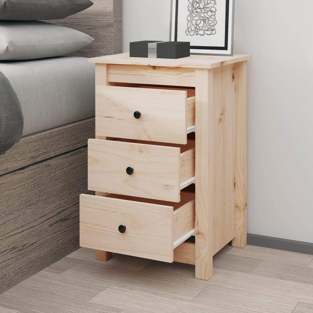 Bedside Cabinet Solid Wood Pine