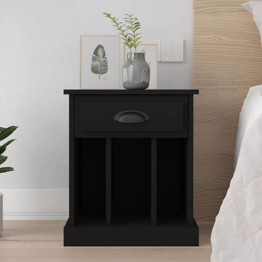Bedside Cabinet White/Black