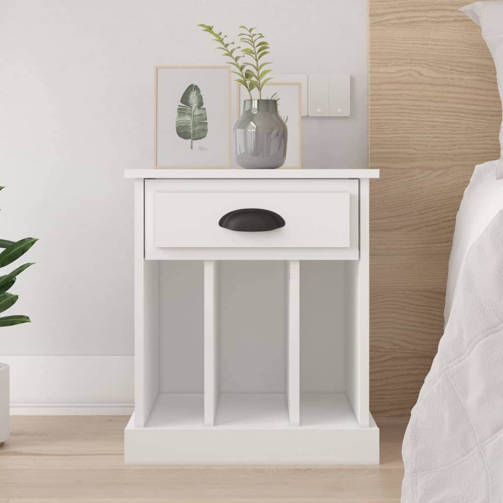 Bedside Cabinet White/Black