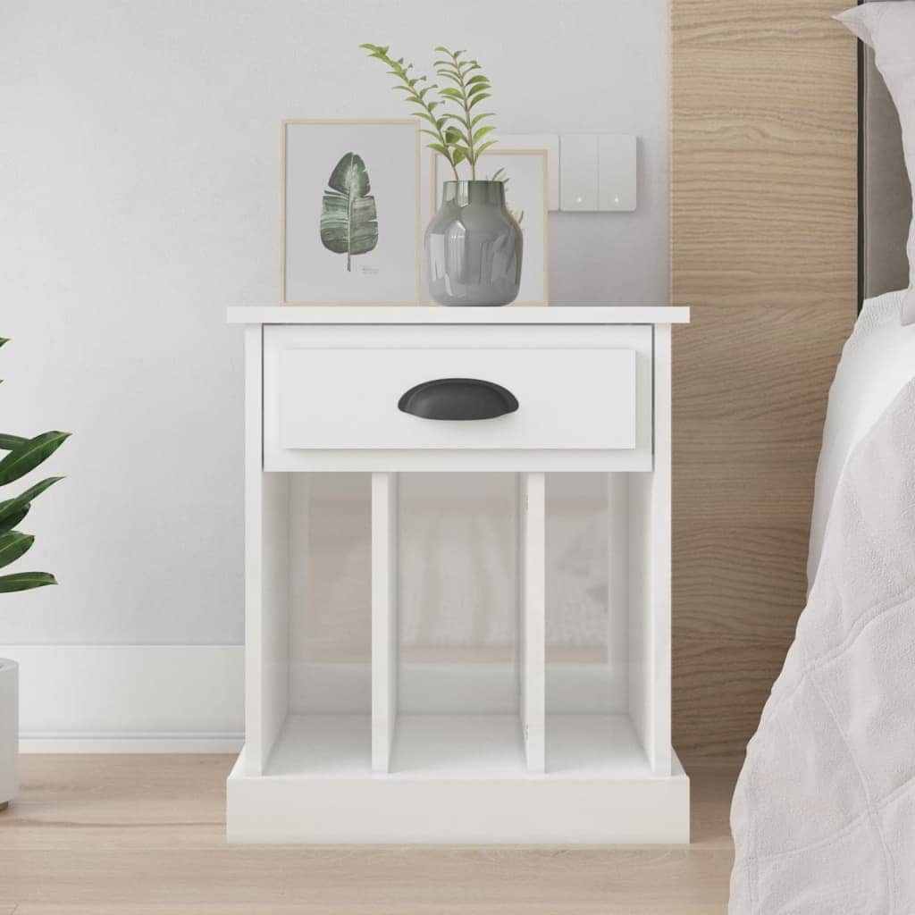 Bedside Cabinet White/Black