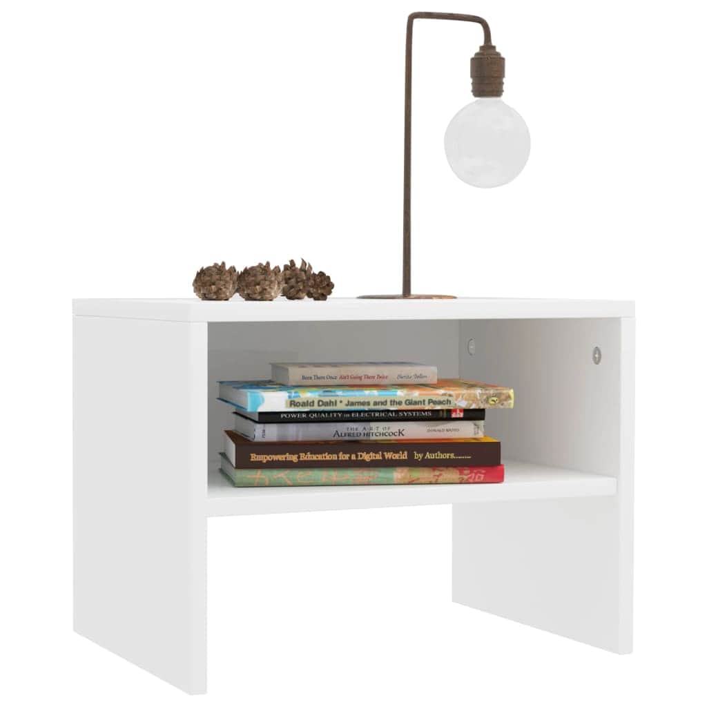 Bedside Cabinet  White Chipboard